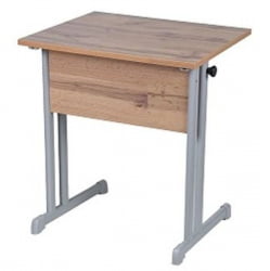 Парта одноместная прямые углы (рост 6) Ясень Шимо светлый/Металл Серый