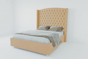 Мягкая интерьерная кровать "Берлин Люкс" без основания Материал фасада: Искусственная кожа; Спальное место: 800х2000 мм; Цвет фасада: Бежевый; Цвет корпуса: Бежевый 
