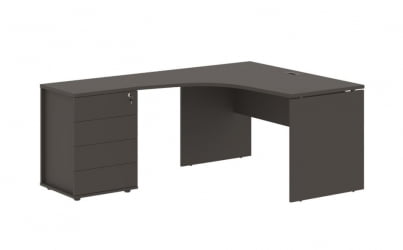 Стол эргономичный с тумбой левый EDIS EDCET 1318 L Мокко