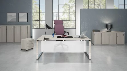 Шкаф средний со стеклом GLOSS LINE 9НШ.017.6 Ivory