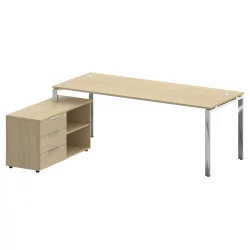 Письменный стол с полками и ящиками METAL SYSTEM DIRECT БГ.СРТ-6.8 Л Акация Лорка