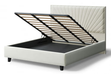 Кровать 160 на 200 Леона, 2000x1600мм, серо-белый