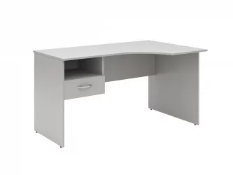 Угловой стол с тумбой SET140-1 R c подвесной тумбой Серый