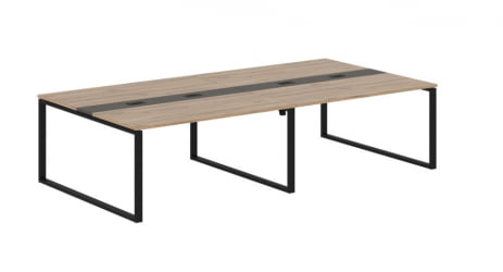 Переговорный стол ЕДИС ЕКCТ 3116 Дуб Денвер светлый Мокко Черный / EDIS EQCT