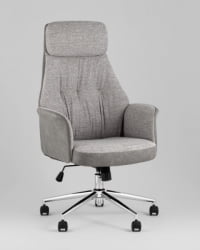 Кресло офисное ТопЧаирс Неома светло-серый экокожа ткань / TopChairs Neoma