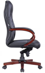Кресло для руководителя Everprof Monaco Wood Кожа Черный
