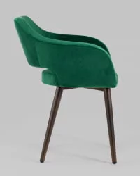 Стул с подлокотниками Саймон велюр Темно-зеленый