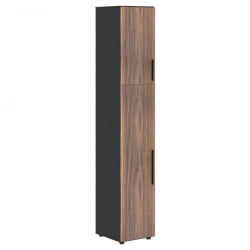 Шкаф-колонка с глухими малыми и средними дверьми (левый) VELION VENEER VRHCS 40.3 L Американский орех Яшма черная