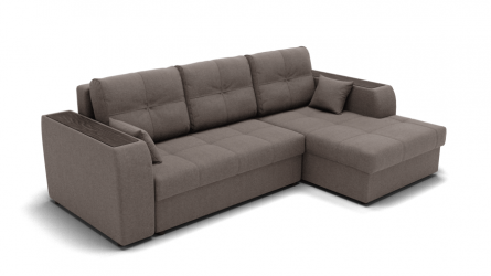 Диван Сенатор-3 НПБ угол левый/правый (ЗР) Цвет фасада: Серо коричневый; Тип: Левый/правый; Материал фасада: Металл/Велюр