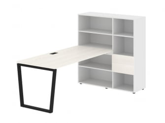 Рабочая станция EDIS EVRST 1217 Ясень Траун Черный Белый