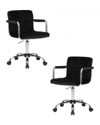 Офисное кресло для персонала DOBRIN TERRY (черный велюр (MJ9-101)) 2 шт