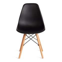 Кухонный стул CINDY (EAMES) (mod. 1801) дерево бук/металл/сиденье пластик, 45x51x82 см, Black (черный)