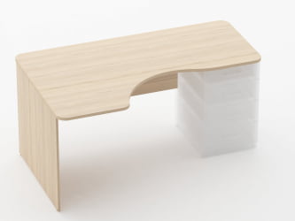 Стол угловой под встроенную тумбу Глассй 1.141.16Л Орех / Glassy