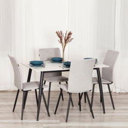 Стул La Rousse (2 шт. в упаковке) NEW, ткань рогожка, темно-серый, F68, 45х55х93 см