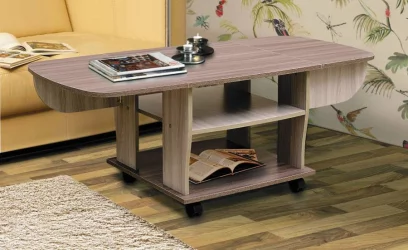 Журнальный столик на колесиках журнальный №14 Венге/Дуб молочный