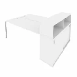 Рабочая станция с опорным шкафом-купе Метал Сйстем Б.РС-СШК-2.5 Белый/Серый / Metal System