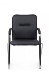 Стул Самба с мягкими подлокотниками СМБ-01Х Хром гальв. Черный / SMB-01H