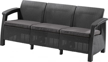 Диван трехместный Corfu Love Seat max Черный