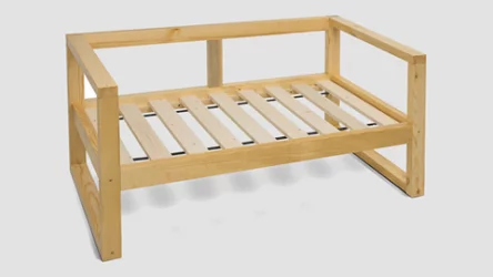 Диван для балкона двухместный DEmoku Д-2 серый-темный дуб