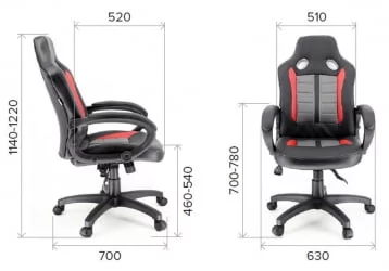 Кресло геймерское Everprof Forsage TM Экокожа Черный Красный Серый