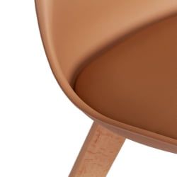 Мягкий стул TULIP (mod. 73-1) дерево/пластик/экокожа, 47,5x55x80 см, Бежевый (Latte)