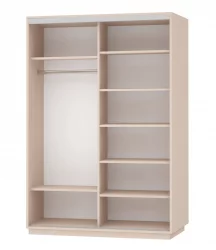 Шкаф-купе двухдверный Экспресс Дуо Комби 1600х2200h Белый снег