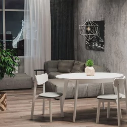 Стул с мягким сиденьем Вега Terracota жаккард Эмаль белая