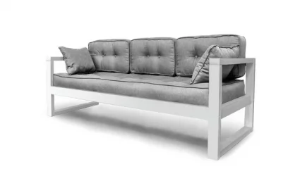 Диван трехместный DEmoku Д-3 серебристо-серый_белый