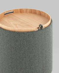 Пуф-столик с ящиком Хюгге S букле темно-серый