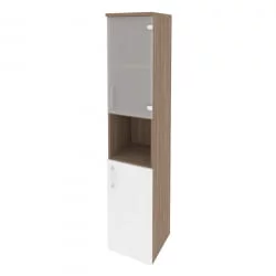 Шкаф высокий узкий правый ОНИКС О.СУ-1.4(Р) Дуб Аризона/Белый / ONIX O.SU-1.4(R)