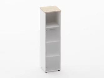 Шкаф 3 узкий 1 стеклянная дверь, с нишей Deka 10.16.16Л Туя/Белый