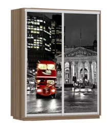 Шкаф-купе двухдверный Экспресс Дуо 1600х2200h Лондон/Ясень шимо тёмный