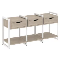 Тумба на регулируемых опорах наборная. Вариант №4 LOFT VR.L-TN-4.O Металл белый Дуб Аттик