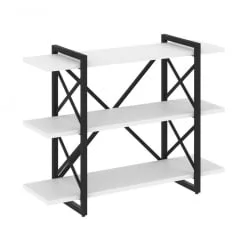 Стеллаж на регулируемых опорах - 3 полки LOFT VR.L-MST.O-3.8V Металл черный Белый Бриллиант