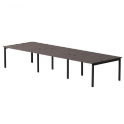 Бенч-система на 6 мест на металлокаркасе, опоры 45 гр Everprof EVO 254S016 (4140) Дуб Пасадена Черный