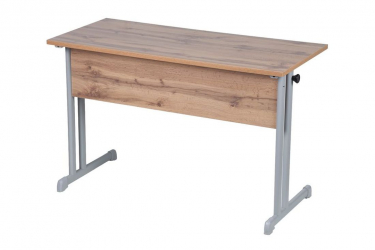 Парта двухместная с прямыми углами (рост 6) Ясень Шимо светлый/Металл Серый