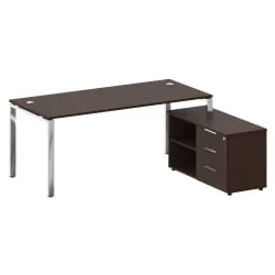 Письменный стол с полками и ящиками METAL SYSTEM DIRECT БГ.СРТ-5.8 Пр Венге Цаво