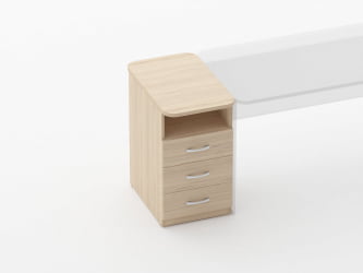 Тумба приставная на 3 ящика с нишей Glassy 3.10.12 Дуб молочный