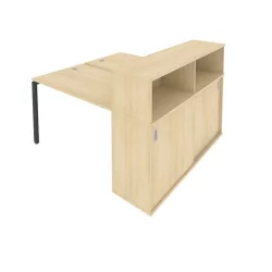 Рабочая станция с опорным шкафом-купе Метал Сйстем Б.РС-СШК-2.2 Акация/Антрацит / Metal System