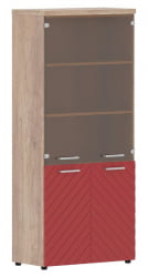 Шкаф комбинированный с топом Torr LUX TLHC 85.2 Дуб Каньон Красный