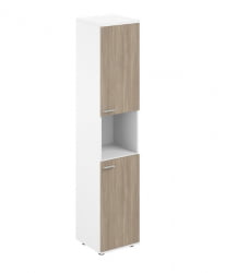 Шкаф высокий с нишей правый Sigma SG.846.WH.OD.OD.R Белый Дуб темный