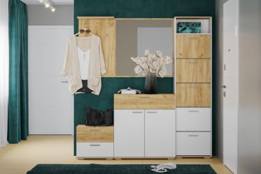 Прихожая Санти набор №3 Белый/Дуб Крафт Золотой