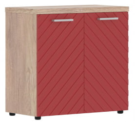 Шкаф с глухими малыми дверьми и топом Torr LUX TLLC 85.1 Дуб Каньон Красный