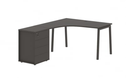 Стол эргономичный с тумбой (левый) EDIS ELCET 1318 L Мокко