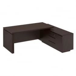 Угловой стол с тумбой MARK МК 136 левый Дуб валенсия