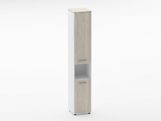 Шкаф 5 узкий закрытый, с нишей Дека 10.23.15Пр Дуб Сантана светлый/Белый / Deka