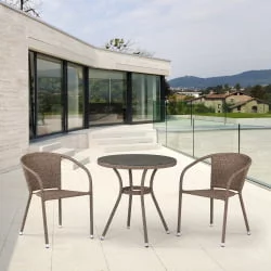 Комплект плетеной мебели T282ANT/Y137C-W56 Light brown 2Pcs