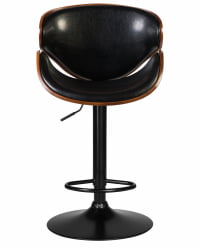 Стул барный DOBRIN KARTER BLACK (коричевый орех дерево (BWW), черный PU)