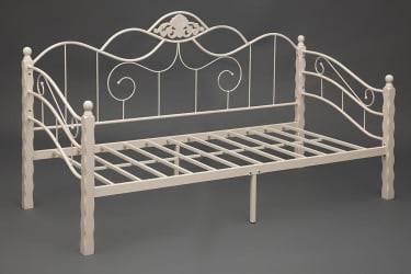 Кровать CANZONA дерево гевея/металл, 90*200 см (Day bed), Белый (butter white)