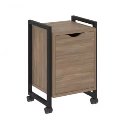 Тумба на колесных опорах с распашным фасадом LOFT VR.L-T2.K Металл черный Дуб Аризона